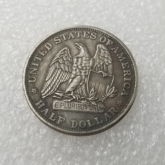 Commemorative coin 1877 brass material half pattern coin copper silver plated silver dollar silver round wholesale