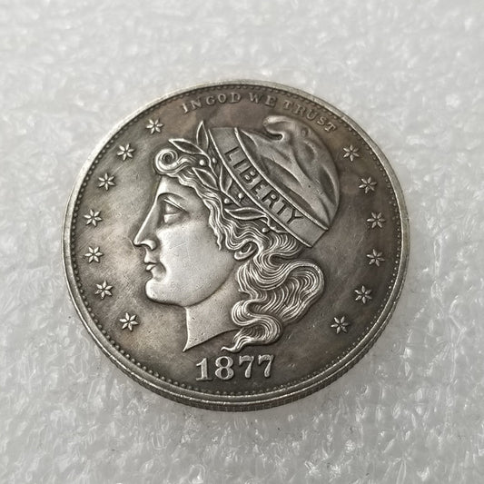 Commemorative coin 1877 brass material half pattern coin copper silver plated silver dollar silver round wholesale