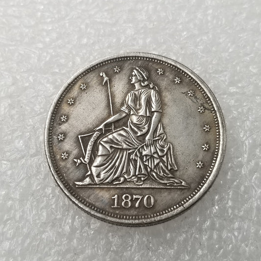 Commemorative Coin 1870 50C Half Yuan Coin Copper Silver Plated Silver Dollar Silver Round Wholesale #286