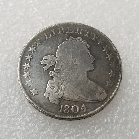 Commemorative Coin 1804 American Bust Brass Material Silver Plated Silver Dollar Silver Round Wholesale #3445