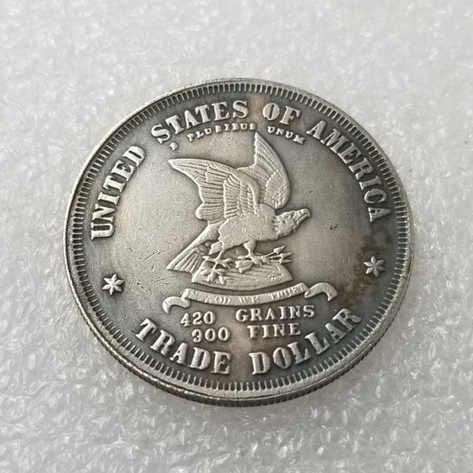 Commemorative Coin 1873 Brass Material American Silver Plated Coin Copper Silver Plated Silver Dollar Silver Round Wholesale #2207