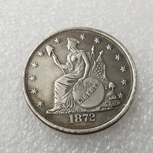 Commemorative Coin 1872 Brass Material American Silver Plated Coin Copper Silver Plated Silver Dollar Silver Round Wholesale #2206