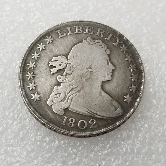 Commemorative coin 1802, silver eagle reverse overhang half body copper silver plated silver dollar silver round wholesale #3443