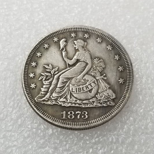 Commemorative Coin 1873 Brass Material American Silver Plated Coin Copper Silver Plated Silver Dollar Silver Round Wholesale #2207
