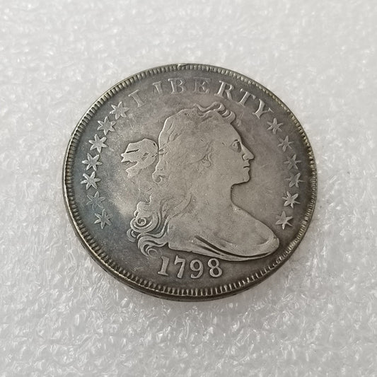 Commemorative Coin 1798 Overhanging Bust Brass Silver Plated Silver Dollar Silver Round Wholesale