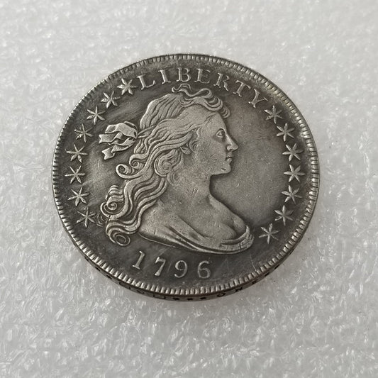 Commemorative Coin 1796 Overhanging Bust Copper Silver Plated Silver Dollar Silver Round Wholesale