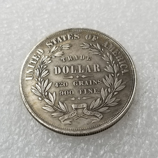 Commemorative Coin 1872 Brass Material American Silver Plated Coin Copper Silver Plated Silver Dollar Silver Round Wholesale #2206
