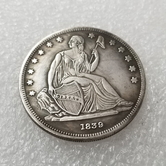 Commemorative Coin 1839 Brass Material Gobrecht Copper Silver Plated Silver Dollar Silver Round Wholesale #2209