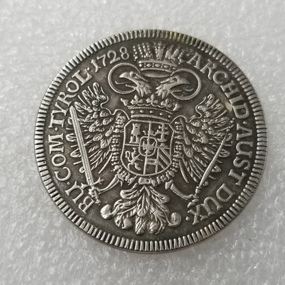 Commemorative coin 1728 Austrian silver plated silver dollar collection 6 #