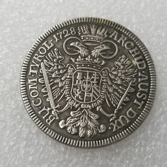 Commemorative coin 1728 Austrian silver plated silver dollar collection 6 #