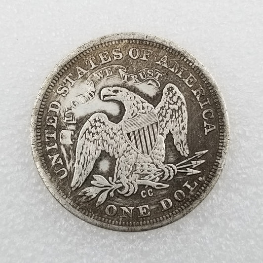 Commemorative coin 1847 brass material American brass silver plated old silver dollar wholesale #025
