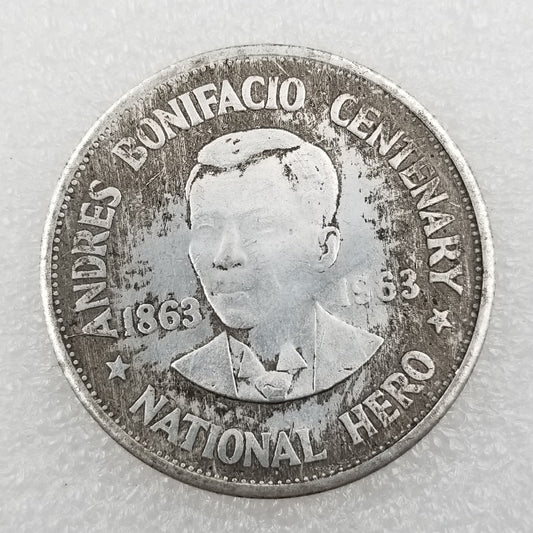 Commemorative Coin 1863 1963 Brass Material Philippine Brass Silver Plated Old Silver Dollar Wholesale #038