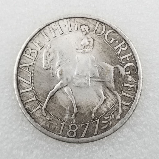 Commemorative Coin 1877 Brass Material England Brass Silver Plated Old Silver Dollar Wholesale #135