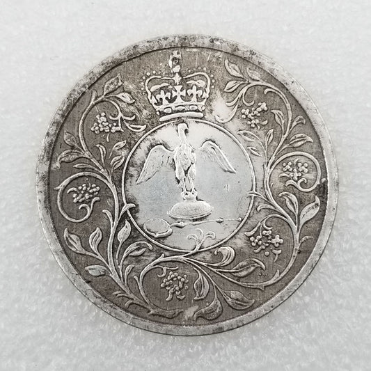 Commemorative Coin 1877 Brass Material England Brass Silver Plated Old Silver Dollar Wholesale #135