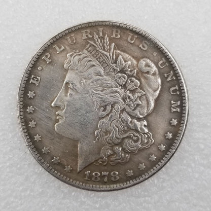 Commemorative Coin 1878 P Brass Material Brass Silver Plated Morgan Old Silver Dollar Foreign Silver Dollar