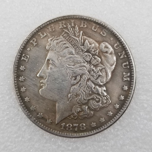 Commemorative Coin 1878 P Brass Material Brass Silver Plated Morgan Old Silver Dollar Foreign Silver Dollar