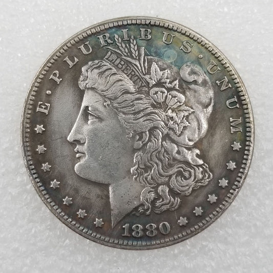 Commemorative Coin 1880 P Brass Material Brass Silver Plated Morgan Old Silver Dollar Foreign Silver Dollar