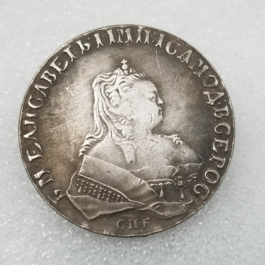 Commemorative coin 1750 brass material brass silver plated old silver dollar silver round foreign silver dollar collection