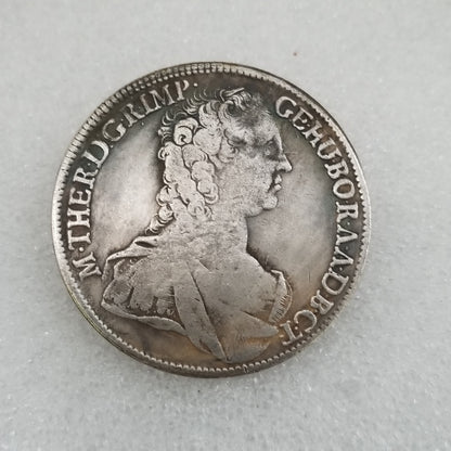 Commemorative Coin 1763 Brass Material Brass Silver Plated Old Silver Dollar Silver Round Collection #2070