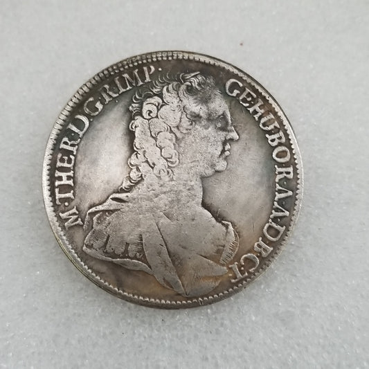 Commemorative Coin 1763 Brass Material Brass Silver Plated Old Silver Dollar Silver Round Collection #2070