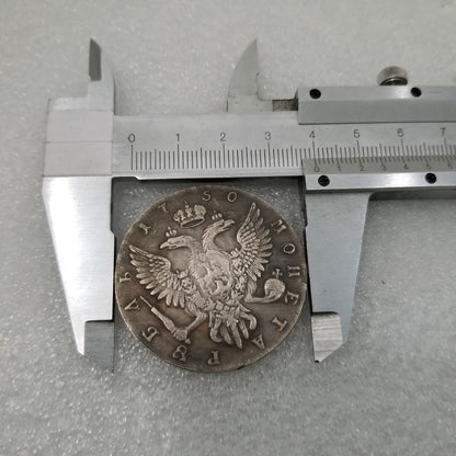 Commemorative coin 1750 brass material brass silver plated old silver dollar silver round foreign silver dollar collection