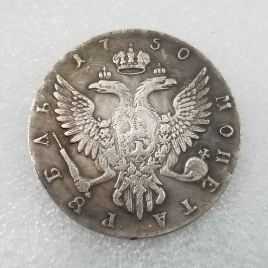 Commemorative coin 1750 brass material brass silver plated old silver dollar silver round foreign silver dollar collection