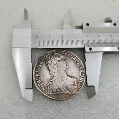 Commemorative Coin 1763 Brass Material Brass Silver Plated Old Silver Dollar Silver Round Collection #2070