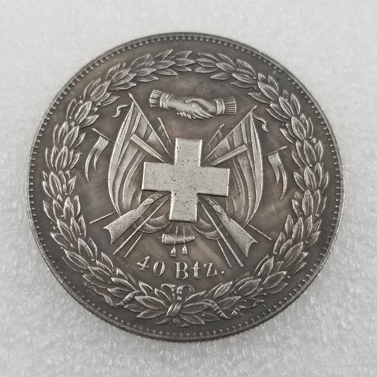 Commemorative Coin 1847 Brass Swiss 40 Coin Collection #1788