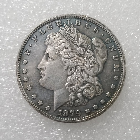 Commemorative coin 1879 brass material S version copper silver plated Morgan silver dollar wholesale collection