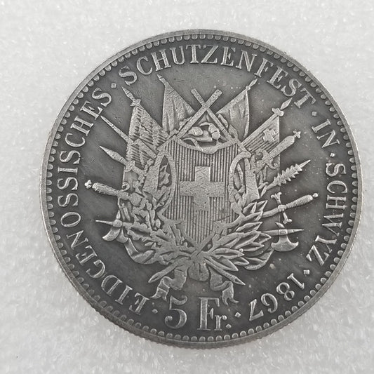 Commemorative coin 1867 Swiss commemorative coin, commemorative medal can be blown imitation silver dollar foreign trade #1795
