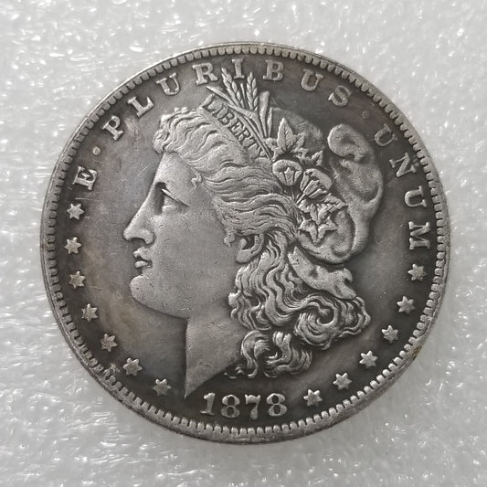 Commemorative coin 1878 brass material S version copper silver plated Morgan silver dollar wholesale collection