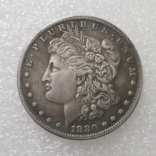 Commemorative coin 1880 brass material S version copper silver plated Morgan silver dollar wholesale collection