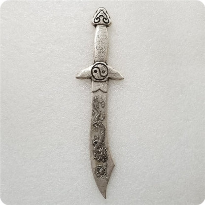 Commemorative coin 16.8cm brass, sword knife, decorative pendulum pendant #T0043
