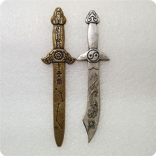 Commemorative coin 16.8cm brass, sword knife, decorative pendulum pendant #T0043