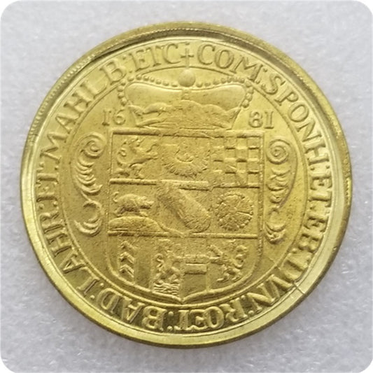 Commemorative Coin 1681 Brass German Silver Dollar Commemorative Coin Collection #1718
