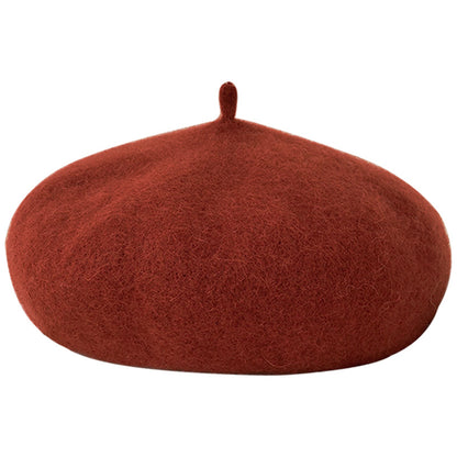 Woolen beret female British retro Korean version Japanese versatile bud hat octagonal hat children autumn and winter versatile