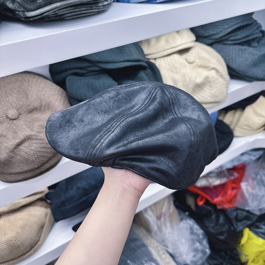 Wholesale Korea 2024 new old leather soft leather forward hat men and women Korean version cap children autumn and winter