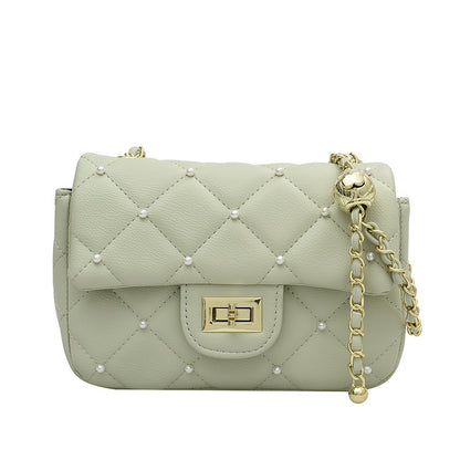2022 new bag women's trendy fashion shoulder bag diamond small fragrant style versatile messenger bag small golden ball women's bag