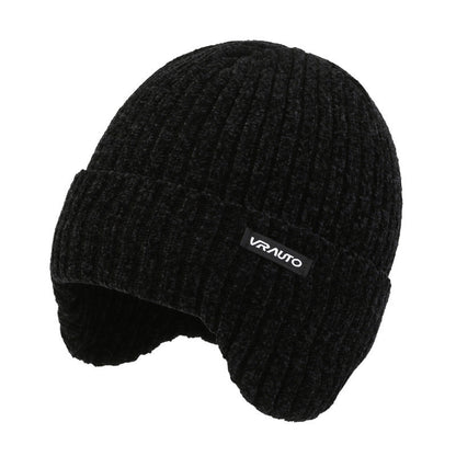 Winter men's hat outdoor cycling cold-proof velvet warm knitted hat ear protection neck cover integrated wool hat