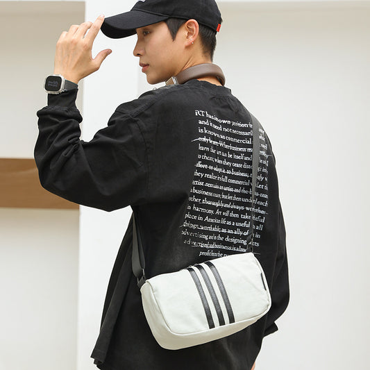 Wholesale new cross-border high-end Oxford cloth shoulder bag fashion trendy brand three-bar women's armpit bag messenger bag