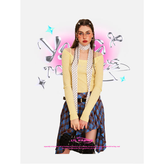 [Student Yang] Polka dot silk scarf high-end streamer autumn and winter thin neck protector 2025 new scarf thin scarf