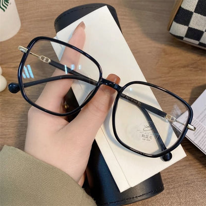 Xiaohongshu starry sky series can be equipped with degree myopia anti-blue light square round face plain face large frame ultra-light glasses frame female