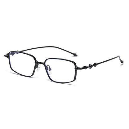 Color-changing fashion anti-blue light metal flat mirror future star-sensing silver frame small square glasses student models can be matched with degrees