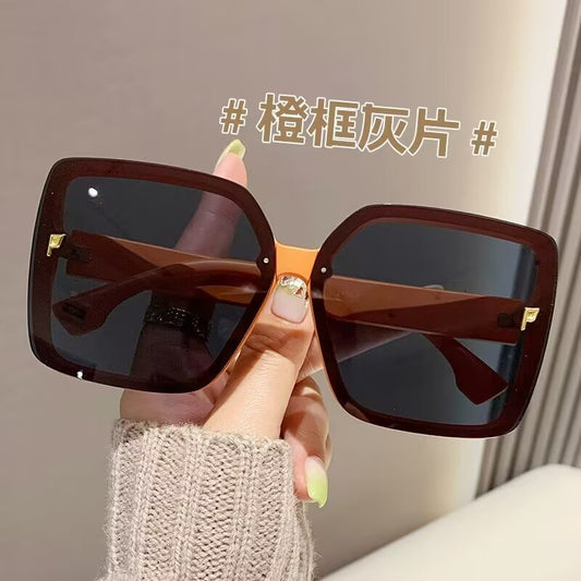 2023 new high-end versatile knock sunglasses Korean version of trendy sunglasses big face thin Internet celebrity sunshades