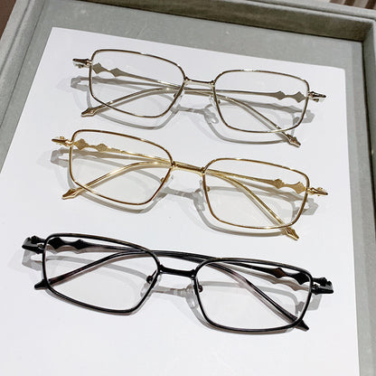 Color-changing fashion anti-blue light metal flat mirror future star-sensing silver frame small square glasses student models can be matched with degrees