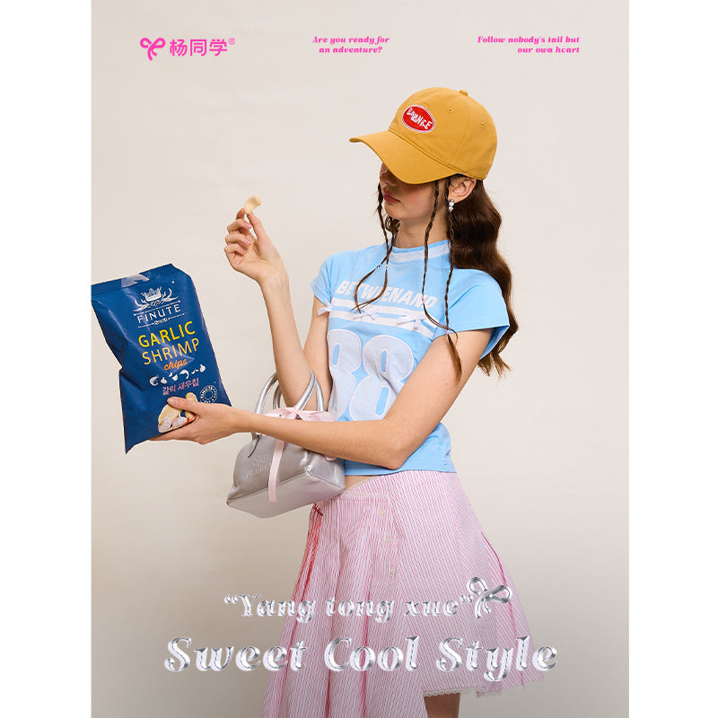 [Student Yang] Round label baseball cap big head circumference hat women's 2025 new niche cap shows a small trend