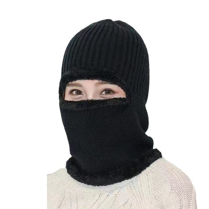 Winter men's hat outdoor cycling cold-proof velvet warm knitted hat ear protection neck cover integrated wool hat