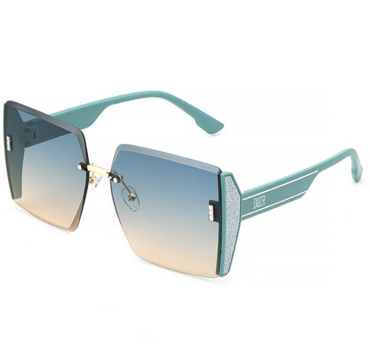 2022 new square frameless trimmed sunglasses Internet celebrity personality big-name glasses big-frame fashion sunglasses wholesale