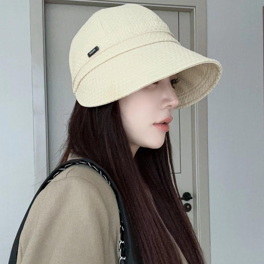 Zhao Ruth same hat women's spring and autumn sun protection bucket hat UV protection sun hat big head circumference sunshade sun hat