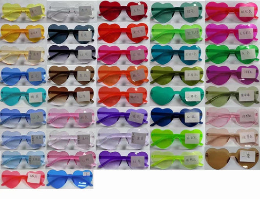 2022 new trendy peach heart love sunglasses, frameless men's and women's one dazzling jelly sunglasses, original manufacturer